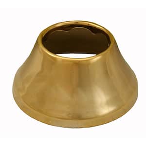 3 in. O.D. x 1-3/8 in. Height Bell Pattern Steel Escutcheon for 1-1/2 in. Tubular in Polished Brass