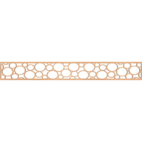 Ekena Millwork Hemingway Fretwork 0.25 in. D x 46.5 in. W x 6 in. L Hickory Wood Panel Moulding