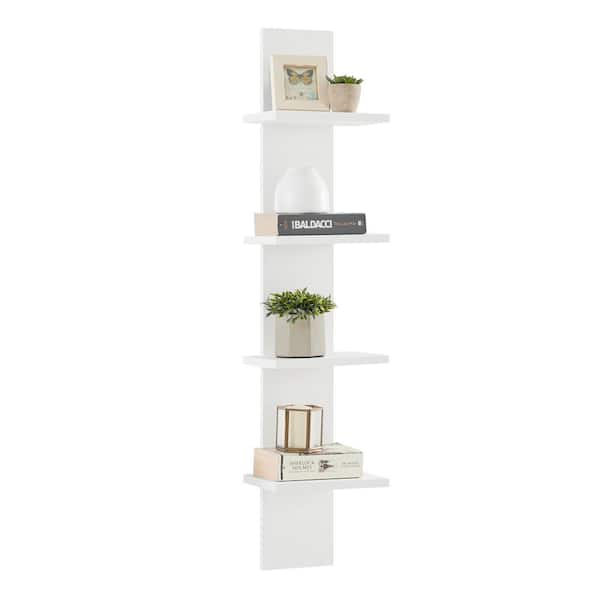 DANYA B Arica 9 in. x 6.5 in. White Utility Column 4-Tier DANYA B Arica 9 in. x 6.5 in. White Utility Column 4-Tier
