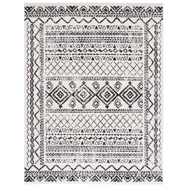 Tulum 12 ft. x 15 ft. Ivory/Black Geometric Area Rug