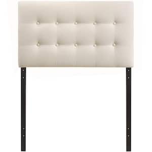 Emily Ivory Twin Upholstered Fabric Headboard