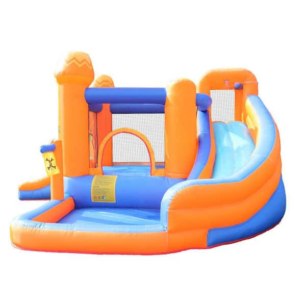 RETRO JUMP Inflatable Slide Bouncer Stakes Storage Bag Pool Water Slide Climber Castle Bounce House Waterslide for Kids Backyard with Blower Water Tube Patch Kits Included 