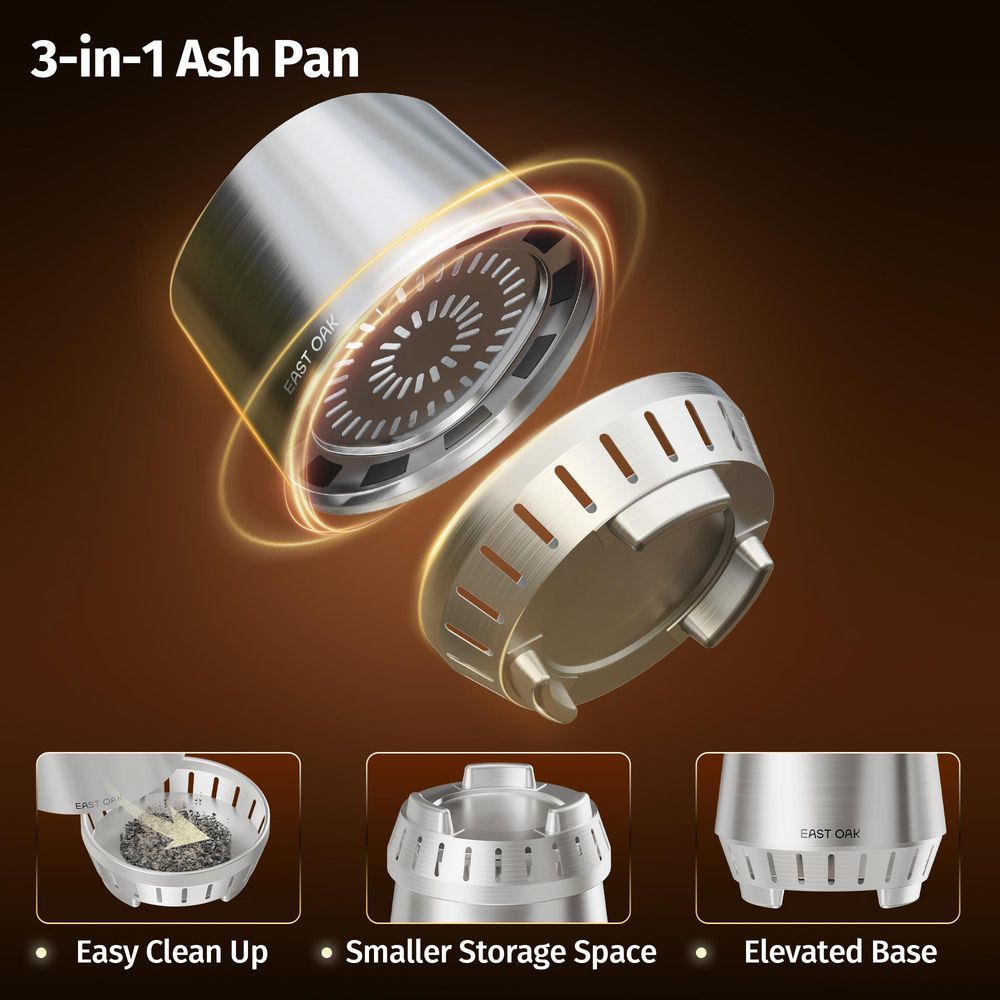 EAST OAK Fuoco Smokeless Fire Pit 6 in. Stainless Steel Fire Pit