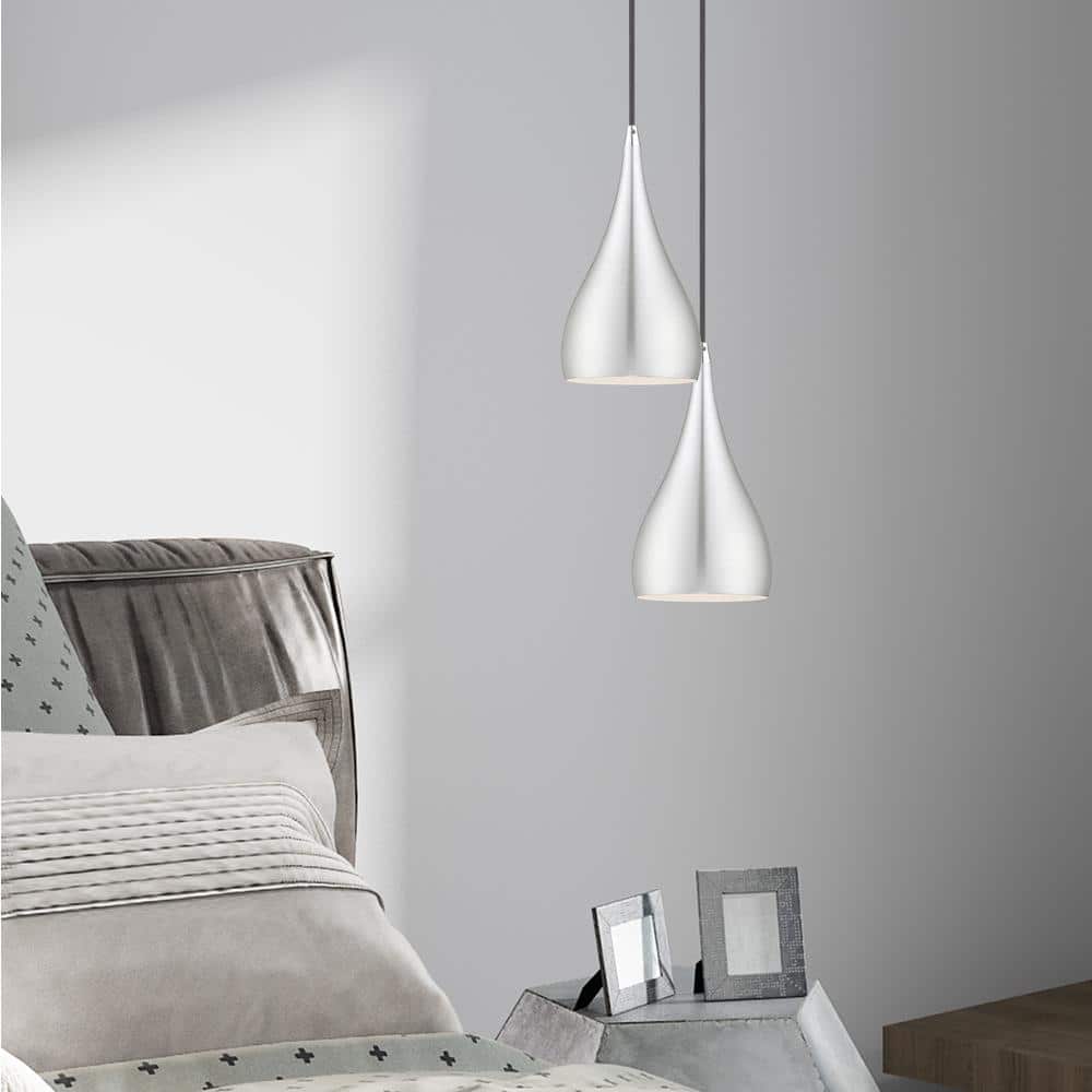 Elegant Mini Spades Pendant Light in Brushed Aluminum