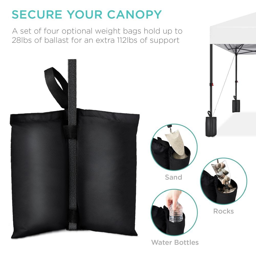 White 10x10ft Easy Setup Pop Up Canopy with Wheeled Case