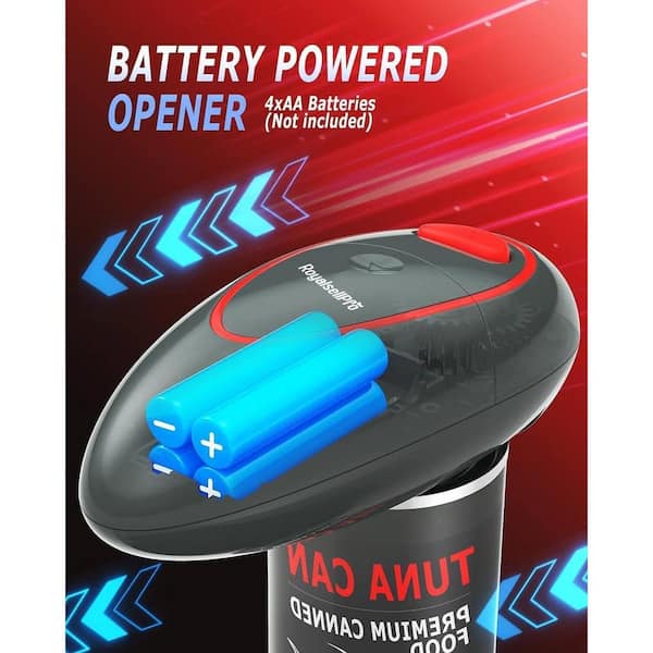 Black One Touch Electric Can Opener With Smooth Edge, Kitchen