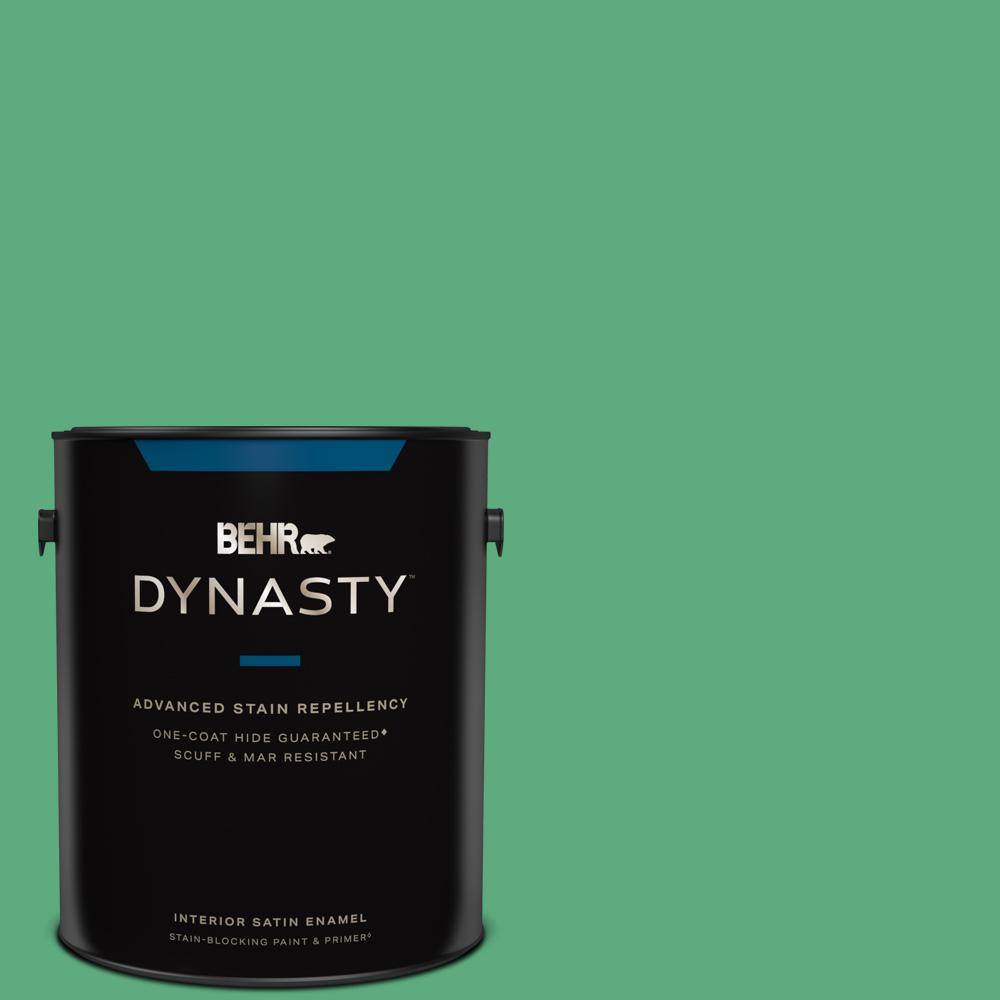 1 gal. #T14-4 Edgewater Satin Enamel Interior Stain-Blocking Paint and Primer