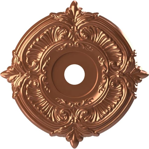 Ekena Millwork 1 in. x 22 in. O.D. x 3-1/2 in. P PVC Ceiling Medallion (Fits Canopies Upto 7-3/4 in.) Bright Coat Copper