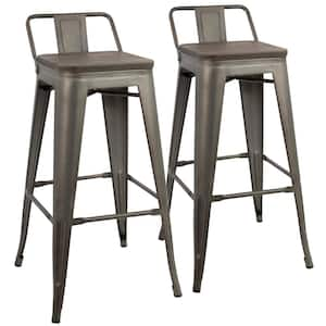 Oregon Antique and Espresso Low Back Bar Stool (Set of 2)