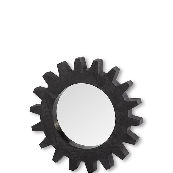 Mercana Small Round Black Hooks Casual Mirror (16.5 in. H x 16.5 in. W)