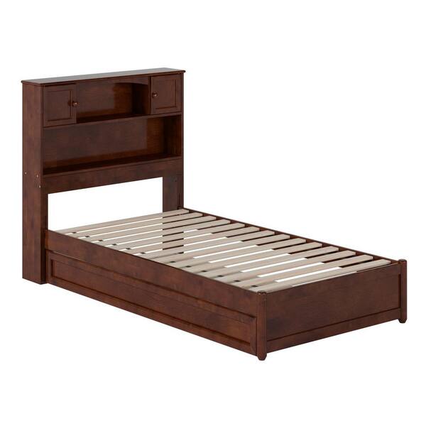 AFI Hadley Walnut Brown Solid Wood Frame Twin Platform Bed with Panel ...