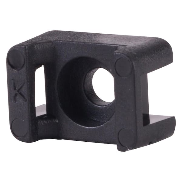 NSi Industries 0.120 in. Hole Saddle Tie Mount, Black (100-Pack)