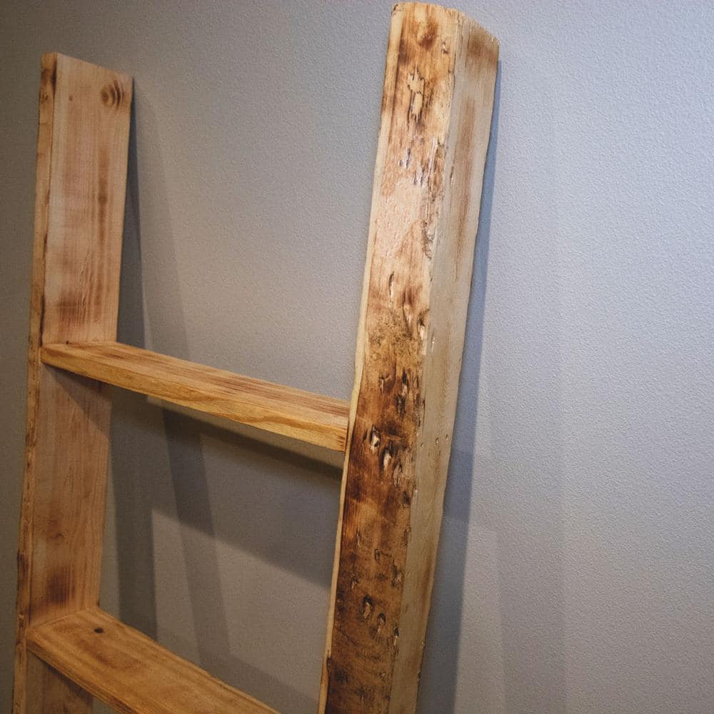 Salvage Red Rustic Wooden Decorative Ladder, 48" Height