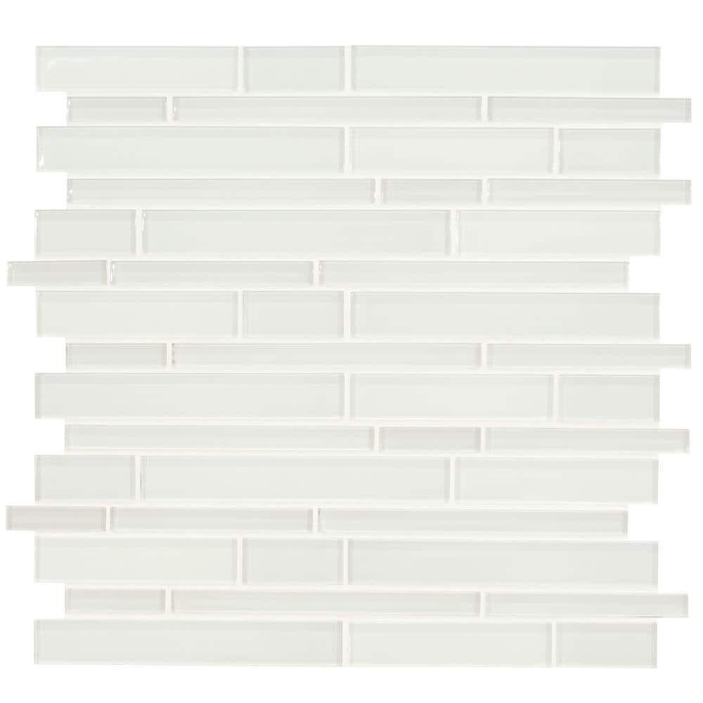 Ice Interlocking 12 in. x 13 in. x 0.31 in. Glass Mesh-Mounted Mosaic Wall Tile (10 sq. ft./Case)