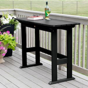 Lehigh Black Rectangular Recycled Plastic Outdoor Balcony Height Dining Table