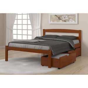 Brown Light Espresso Full Econo Bed with Dual Under Bed Drawers