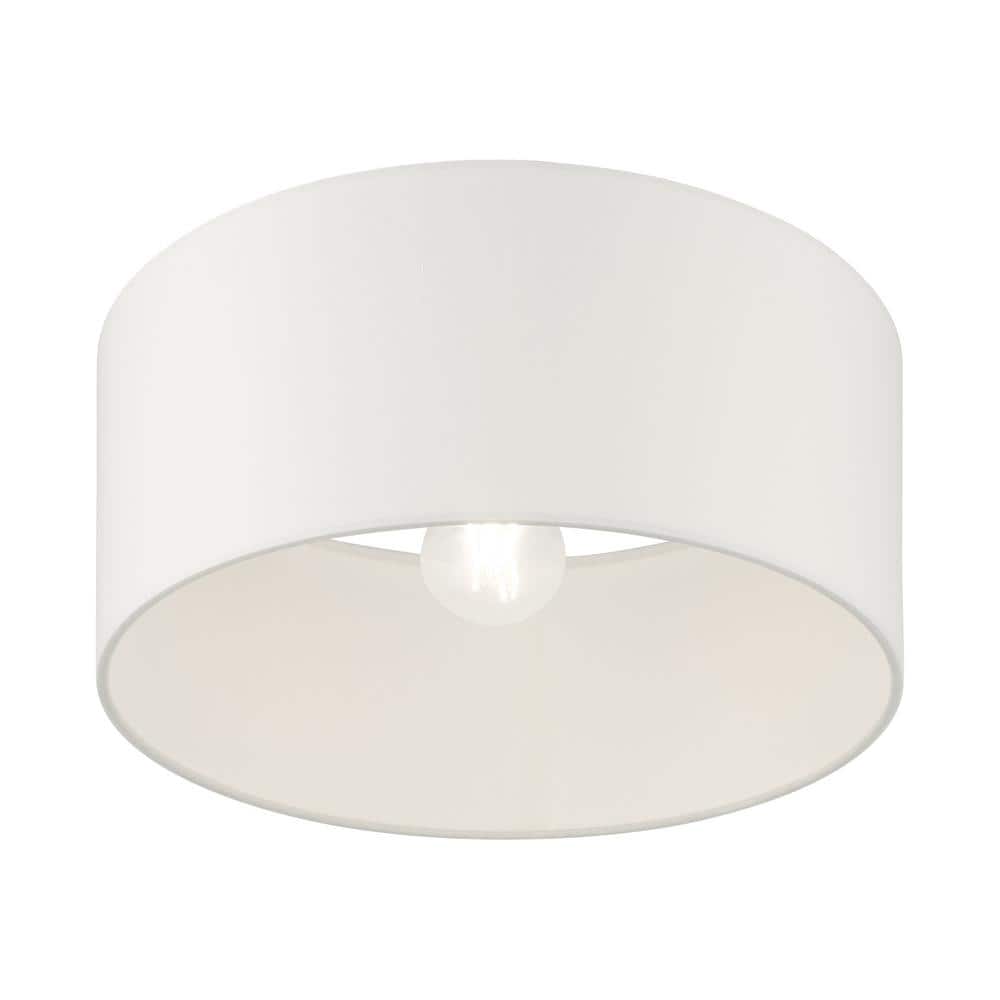 Meridian Contemporary Black Drum Semi-Flush Ceiling Light