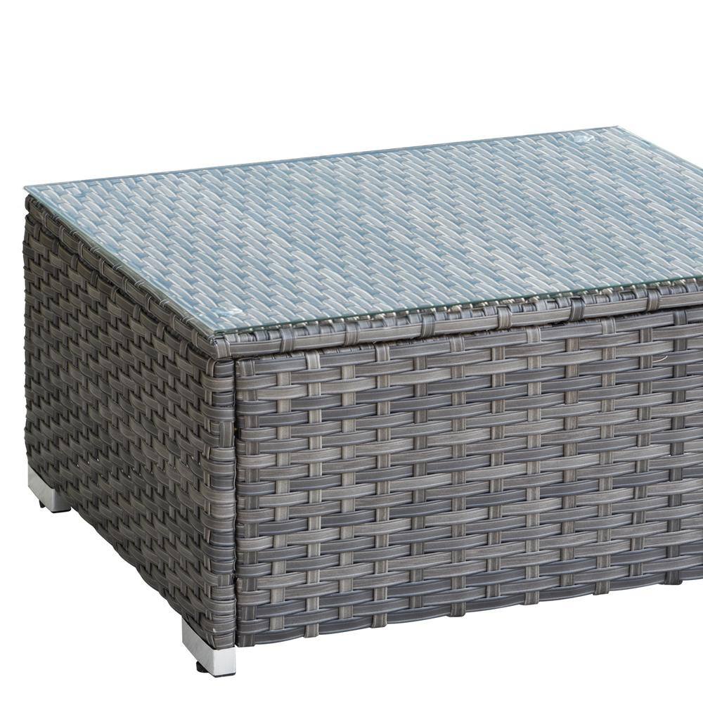 Gray Wicker 8-Piece Outdoor Sofa Set with Cushions