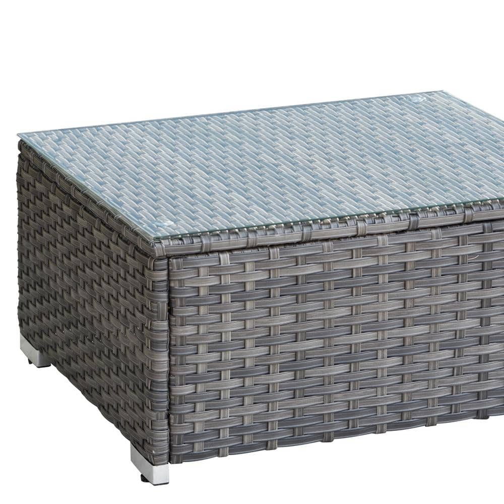 Gray Wicker 8-Piece Outdoor Sofa Set with Cushions