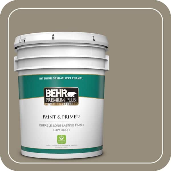 BEHR PREMIUM PLUS 5 gal. #770D-5 Carriage Door Semi-Gloss Enamel Low Odor Interior Paint & Primer
