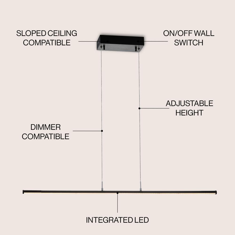 Conley 39.5" Black LED Linear Pendant Light