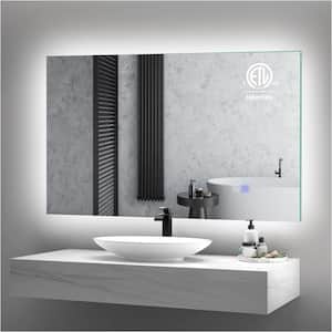40 in. W x 24 in. H Large Rectangular Frameless Anti-Fog Backlit LED Light Wall mounted Bathroom Vanity Mirror