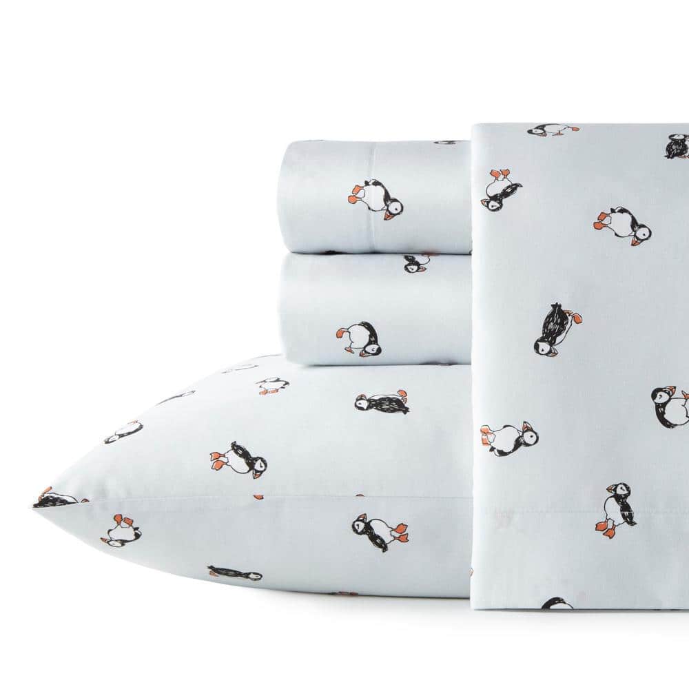 Puffin Paradise 3-Piece Blue Botanical Cotton Twin Sheet Set price history on PriceWatchPro
