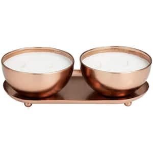Copper Tropical Breeze Scented 12 oz. 2 Wick Candle with White Wax (Set of 2)
