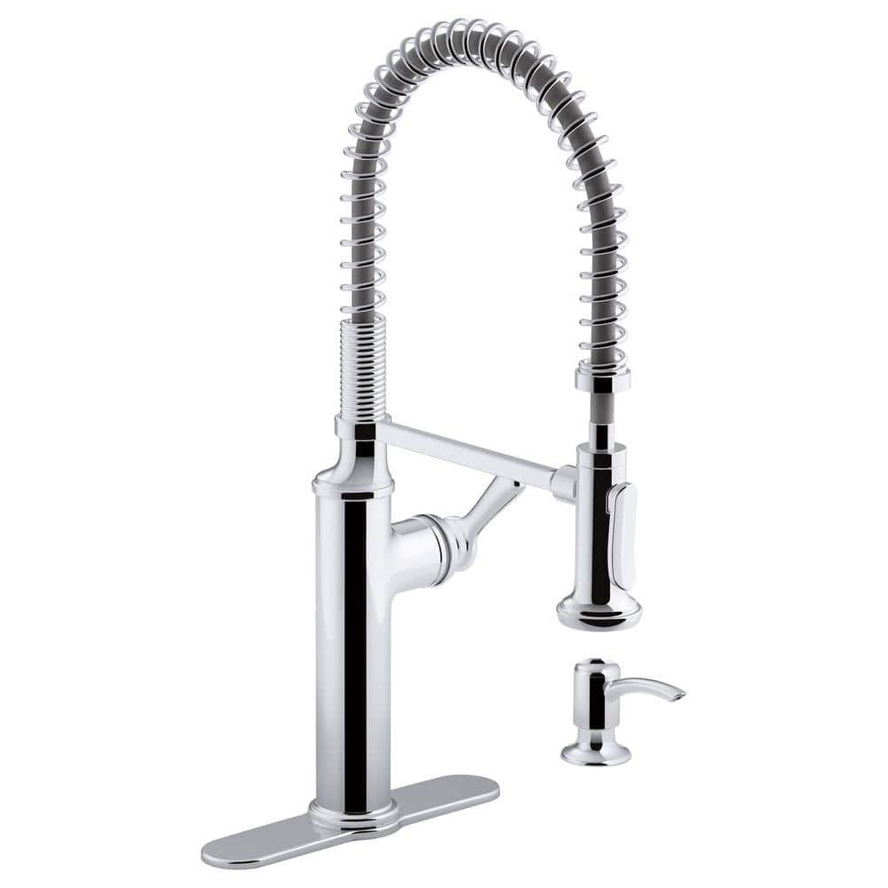 KOHLER Sous Pro Style Single Handle Pull Down Sprayer Kitchen Faucet in  Chrome K R20 SD CP