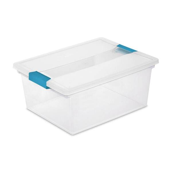 Sterilite Deep Clip Box Clear Plastic, Large Storage Totes With Lids