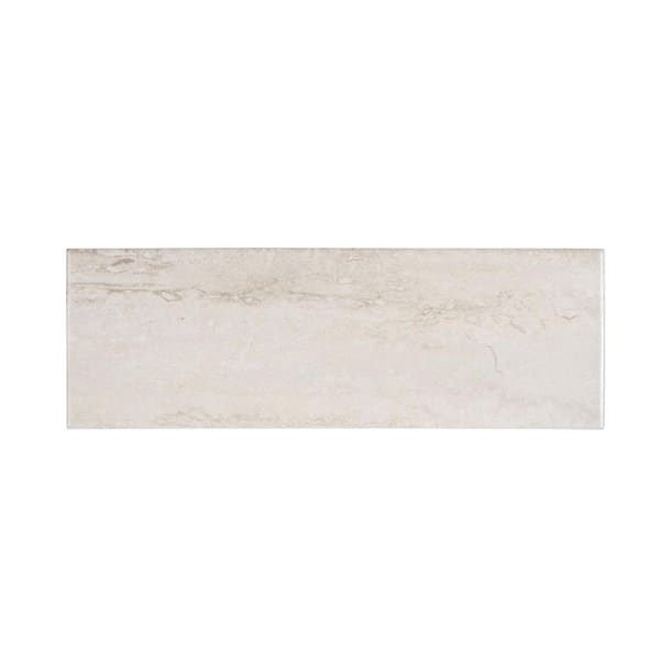Travertine Inkjet Beige/Cream 4 in. x 12 in. Matte Ceramic Wall Tile (10.33 sq. ft. / Case)