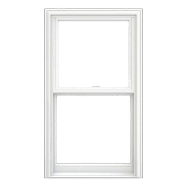 V-2500 Series 23.75 in. x 37.5 in. Double Pane Double Hung Vinyl Low-E White Pocket Frame Replacement Window