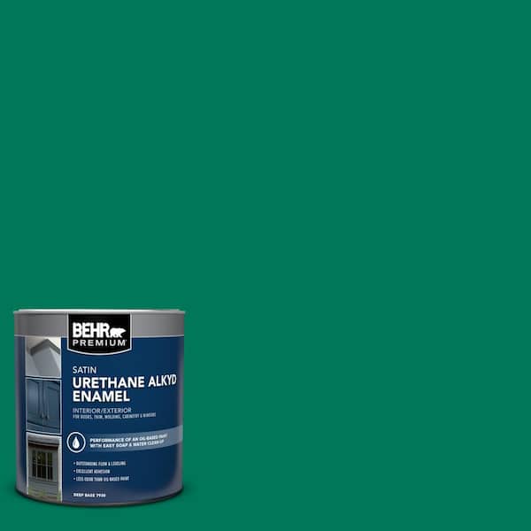 BEHR PREMIUM 1 qt. #OSHA 2 OSHA SAFETY GREEN Satin Enamel Urethane Alkyd Interior/Exterior Paint