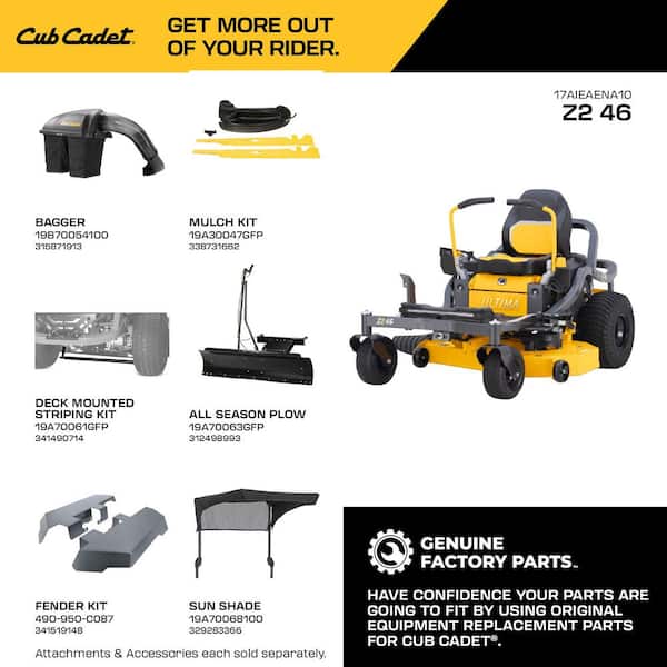 Cub Cadet Ultima ZT1 42/46 in. Double Bagger and Z2 46in. 21.5HP