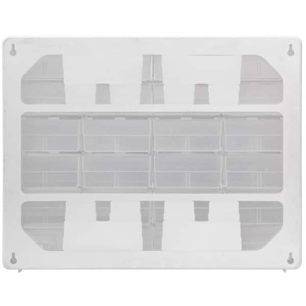24-Compartment Drawer Small Parts Organizer Hardware Storage, 20 in. W x 6 3/8 in. D x 15 13/16 in. H, White (1-Pack)