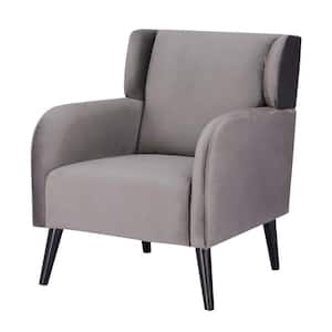 Gray and Black Fabric Arm Chair with Splayed Legs