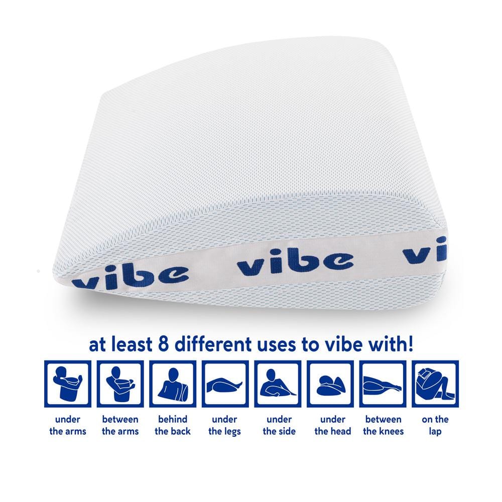 Vibe Smart Edge Multi-Position Gel Infused Memory Foam Pillow, Standard Size