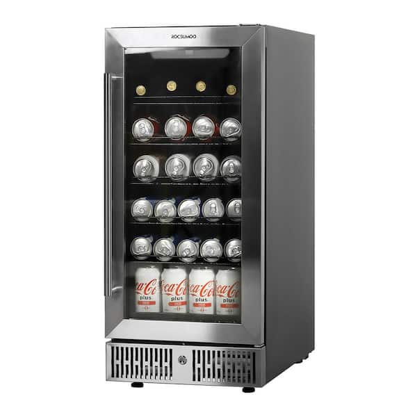 Unbranded 15 in. Single Zone 24-Wine Bottles 32-Cans Beverage and Wine Cooler in Black