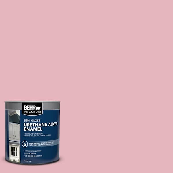 1 qt. #M140-3 Premium Pink Semi-Gloss Enamel Urethane Alkyd Interior/Exterior Paint