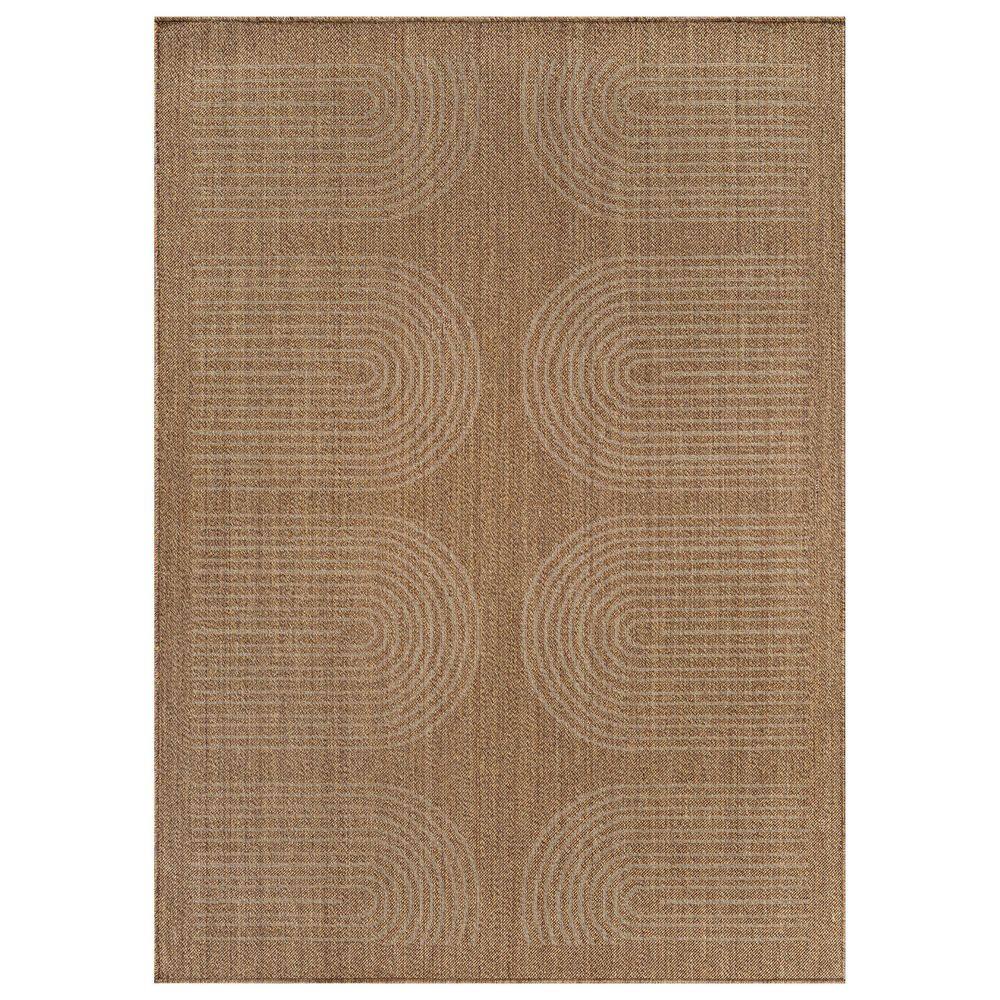 Sand Area Rug World Rug Gallery Geometric Border Sand/Natural Easy-Care Jute-Style ...