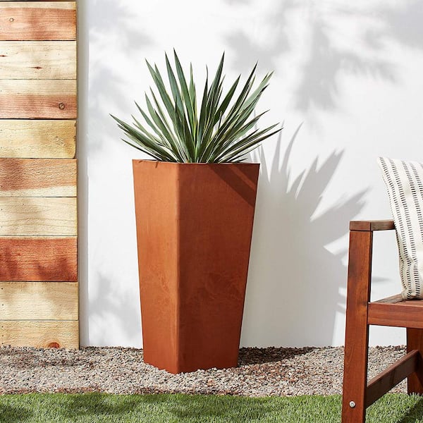 Contempo Tall Square 16 in. x 16 in. x 32 in. Terra Cotta PSW Pot
