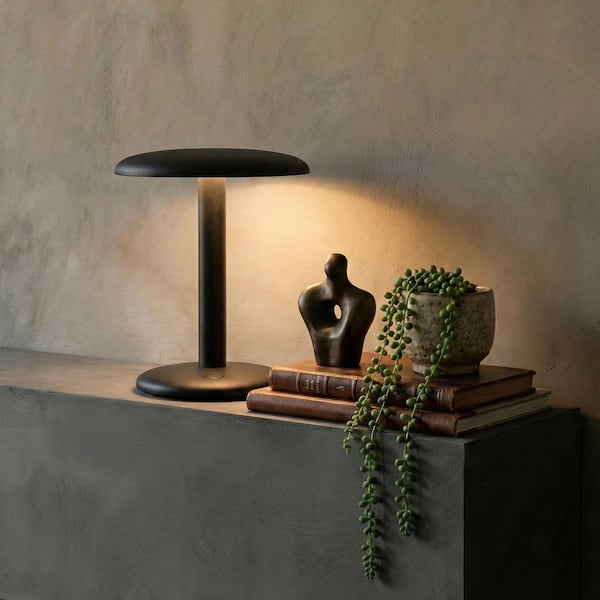 Zeno 7.2 in Matte Black Industrial Dimmable & Color Adjustable Integrated LED Portable Rechargeable Task & Reading Lamp