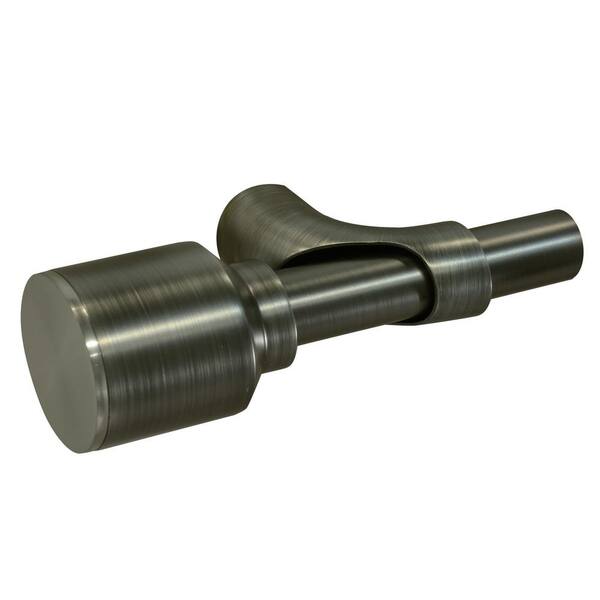 THERMALOGIC 36 in. - 72 in. Adjustable 1 in. Single Blackout Grommet Curtain Rod in Gun Metal with Cap Finials