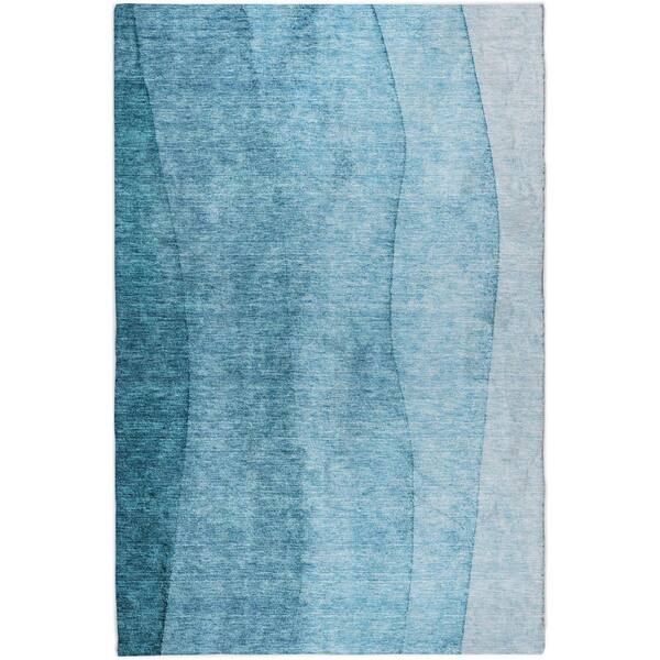 Dream Shag Premium Machine Washable Abstract ADS690 Olive 5 ft. x 7 ft. 6 in. Area Rug