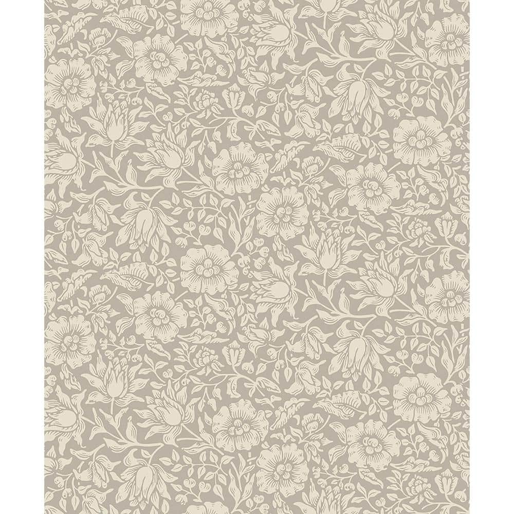 Mallow Grey Floral Non-Pasted Washable Wallpaper Roll