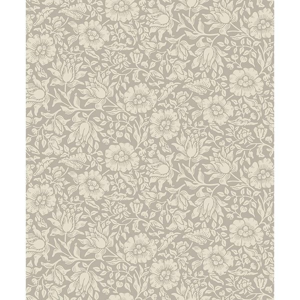 A-Street Prints Grey Mallow Floral Vine Non-Pasted Non Woven Wallpaper Sample