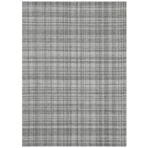 Laurel Kate White/Gray 8 ft. 6 in. x 11 ft. 6 in. Transitional Plaid Area Rug
