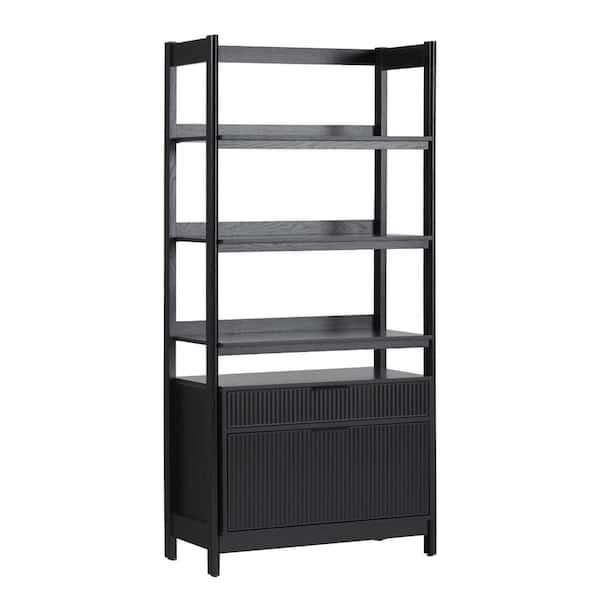 Walker Edison Furniture Company Modern 70 in. Tall Black Wood 4