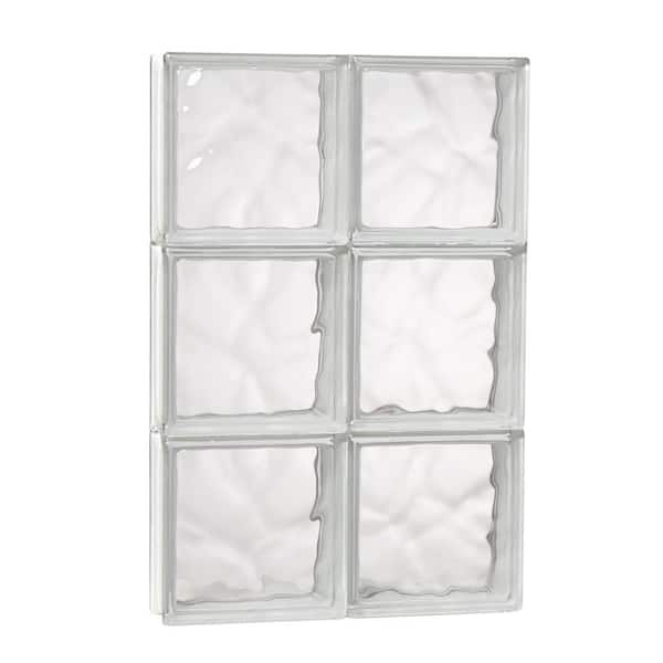 TAFCO WINDOWS 15.75 in. x 23.25 in. x 3.125 in. Wave Patten Solid Glass Block Masonry Window