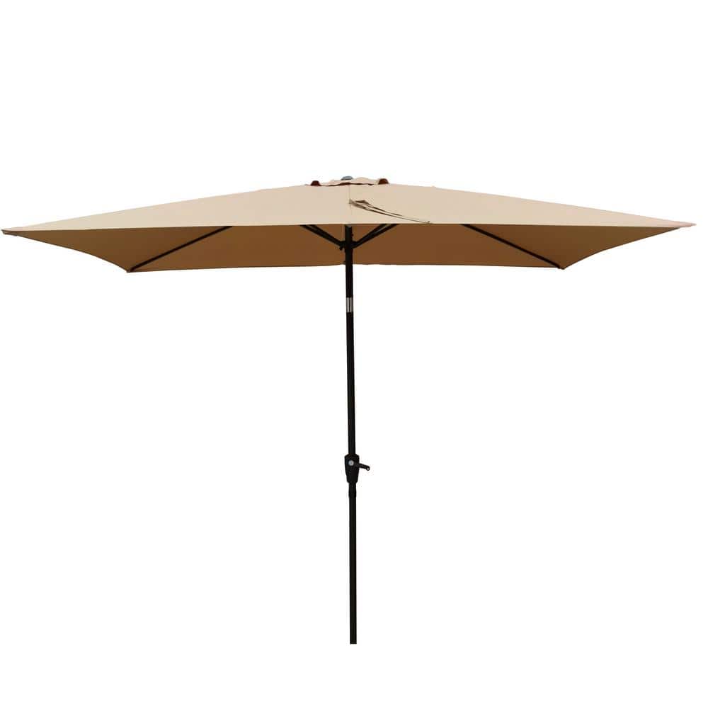 6 ft. x 9 ft. Outdoor Market Umbrella Waterproof Tilt Patio Umbrella with C